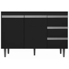 Balcao Para Pia 120 Cm 02 Portas Andreia Preto REAJL Moveis