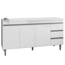 Balcao Para Pia 146 cm 3 Portas Andreia Branco REAJL