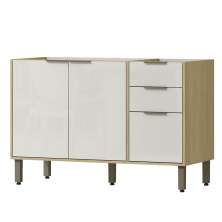 Balcao Pia Sem Tampo 120 cm GLOR BGL02 Castanho Off White MXM