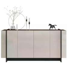 Buffet Bancada 04 Portas Copacabana Off White Nogueira Real Preto CLB