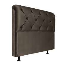 Cabeceira Solteiro 90cm Barbara Suede Marrom ID Milani Store
