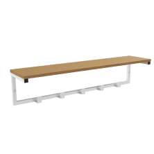 Cabideiro Prateleira de Parede LI042 Canela Branco KPB