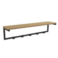 Cabideiro Prateleira de Parede LI042 Freijo Preto Fosco KPB