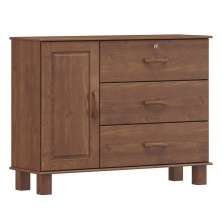 Comoda 3G 1P Madeira Maciça 118 cm 1139 Imbuia Milani Store