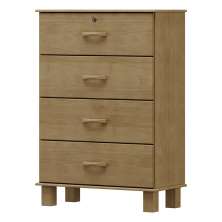 Comoda 4 Gavetas Madeira Maciça 79 cm 1138 Freijo Milani Store