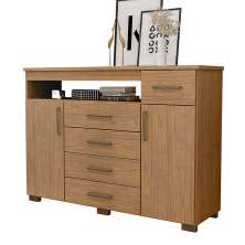 Comoda 5 Gavetas 2 Portas 152 cm OLS CO008 Freijo MXM