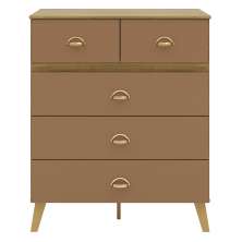 Comoda 5 Gavetas 91 cm Pes Retro IBI 20030 Nature Camarim VLR