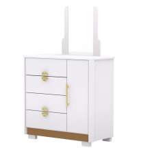Comoda Com Espelho 4 Gavetas 1P 93 cm BEL Branco Camarim VLR