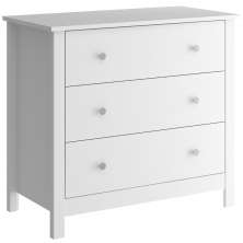 Comoda Para Quarto 3 Gavetas 76 cm DM219 Branco Dtall