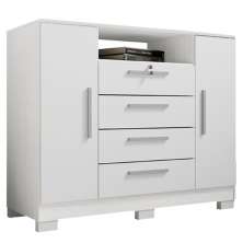 Comoda Rack 2P 4G Madri 121 cm Branco INCP