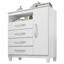 Comoda Sapateira 1P 4G 84 cm Moden 2258 Branco Flex INCP