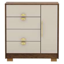 Comoda Sapateira 4 Gavetas 1P 93 cm 20033 Imbuia Fendi VLR