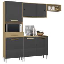 Cozinha Compacta Com Balcao 2002113x14 Atacama Grafite ARMoveis