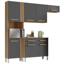 Cozinha Compacta Com Balcao 2012155x51 Atacama Grafite ARMoveis