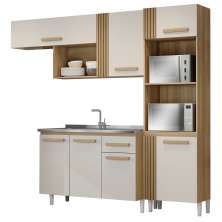 Cozinha Compacta Com Balcao Para Pia Atacama Off White ARMoveis