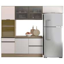 Cozinha Modulada 4 Pecas 258 cm Etti Carvalho Oak Off White PLN