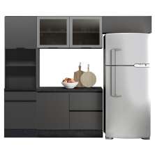 Cozinha Modulada 4 Pecas 258 cm Etti Grafite PLN
