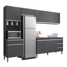 Cozinha Modulada 5 Peças 281 cm Andreia Cinza REAJL