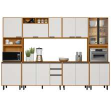 Cozinha Modulada 6 Pecas 320 cm Raven Freijo Off White PLN