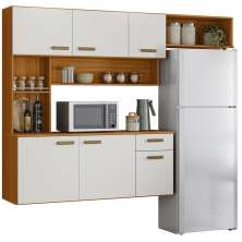 Cozinha Suspensa 6 Portas 180 cm Una Freijo Off White PLN