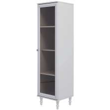 Cristaleira 1 Porta Vidro Pes Madeira 151x40 cm E963 Branco Dtall