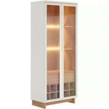 Cristaleira 2 Portas 1 Gaveta Guanabara Off White Freijo CLB