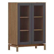 Cristaleira 2 Portas Vidro Canelado 80 cm 2156 Tauari Concret Milani Store