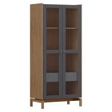 Cristaleira 2P 1G Vidro Canelado 180x80 cm 2157 Tauari Concret Milani Store