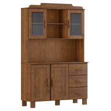 Cristaleira 4 Portas 3 Gavetas 122 cm 1289 Castanho Milani Store