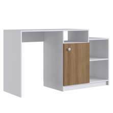 Escrivaninha Multiuso 01 Porta 03 Nichos 135cm Branco Mel PRODDY