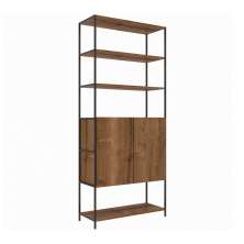 Estante 02 Portas 04 Prateleiras Vermont Preto Fosco Milani Store