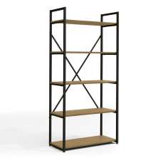 Estante Alta 5 Prateleiras 152 cm LI006 Freijo Preto Fosco KPB