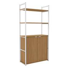 Estante Alta Flex 2 Portas 151X33 cm LI041 Canela Branco KPB