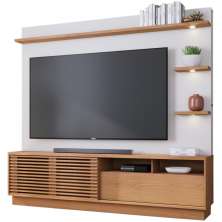 Estante Home Para TV 70 Polegadas Campeche Freijo Off White Matte CLB