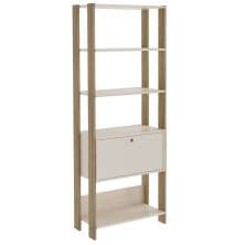 Estante Livreiro 1 Porta 166X63 cm Carvalho Off White ARLY