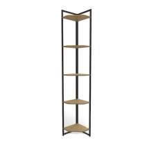 Estante de Canto 5 Prateleiras 202 cm LI022 Freijo Preto Fosco KPB