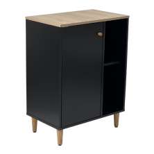 Gabinete Banheiro 1 Porta 2 Prateleiras 60 cm BN06 Preto Dtall