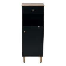 Gabinete Banheiro 1 Pt 1 Gv 3 Prateleiras 104 cm BN07 Preto Dtall