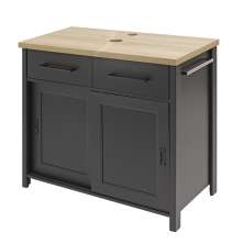 Gabinete Banheiro Com Tampo 2 Portas 79 cm BN02 Preto Dtall