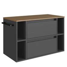 Gabinete Para Banheiro 01 Porta 01 Gaveta 80cm Mel Grafite PRODDY
