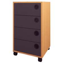 Gaveteiro 36 cm Para Escritorio 4 Gavetas GV5034 Mell Grafite FAEM
