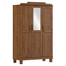 Guarda Roupa 3P Espelho 115 cm 1281 Castanho Milani Store