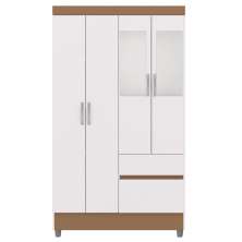 Guarda Roupa 4 Portas Espelho 102 cm 10090 Branco Camarim VLR