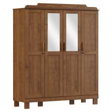 Guarda Roupa 4 Portas Espelho 152 cm 1282 Castanho Milani Store