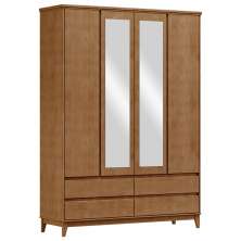 Guarda Roupa 4P 4G Espelho MDF 160 cm 2813 Freijo Milani Store