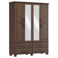 Guarda Roupa 4P 4G Espelho Madeira Maciça 168 cm 2252 Cafe Milani Store