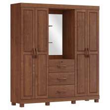 Guarda Roupa Capela Madeira Maciça 4P 3G 183 cm 1143 Imbuia Milani Store