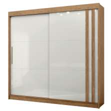 Guarda Roupa Casal 2P Correr MDF 244 cm RD024 Freijo Off White MXM