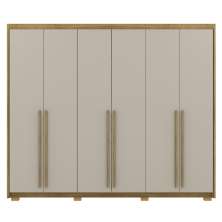 Guarda Roupa Casal 6 Portas 3 Gavetas MDF 275 cm Nature Fend VLR
