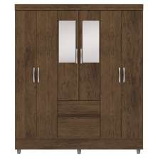 Guarda Roupa Casal 6P 2G Espelho 153 cm Imbuia VLR
